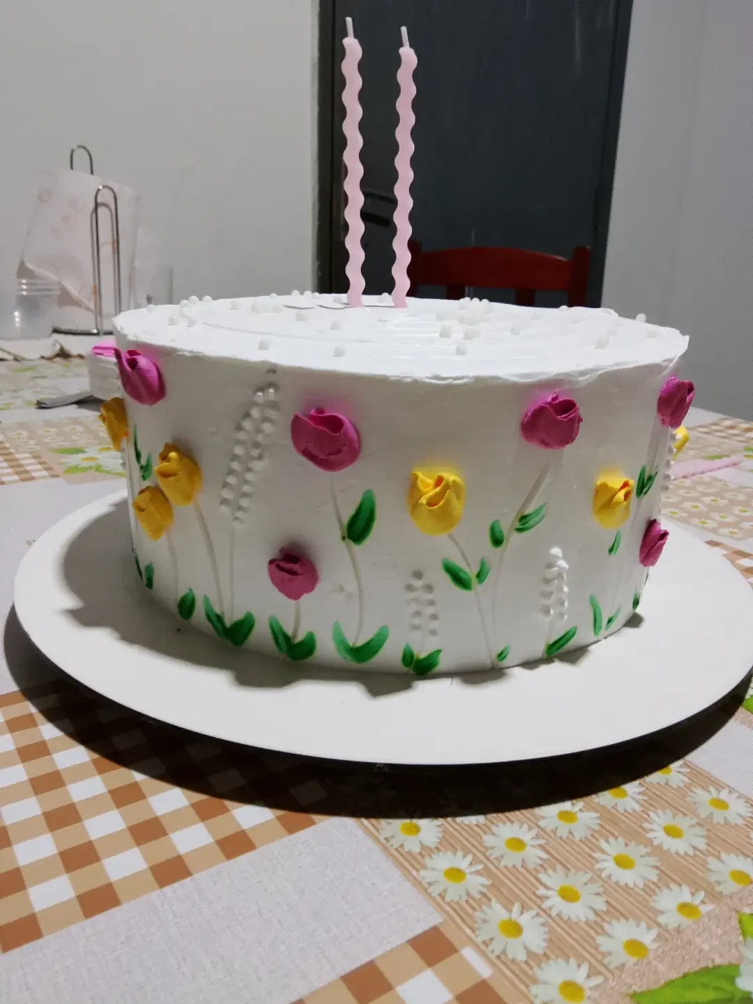Bolo floral colorido